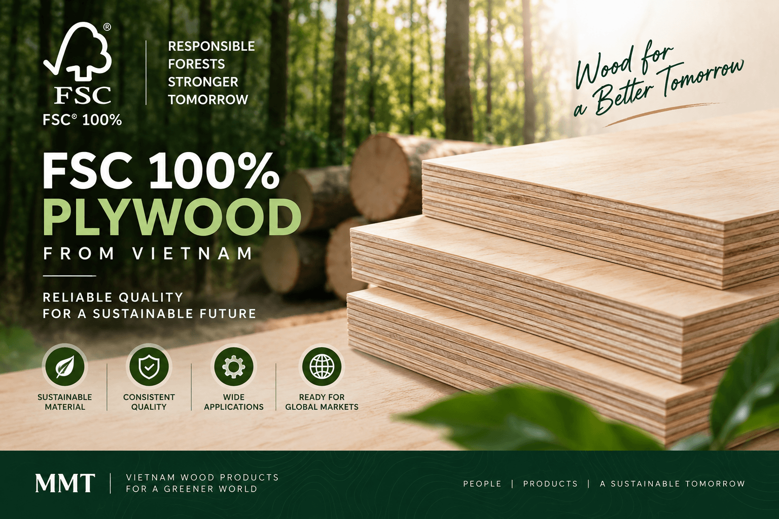 Plywood FSC 100% từ Việt Nam – Vật liệu gỗ có trách nhiệm cho thị trường quốc tế